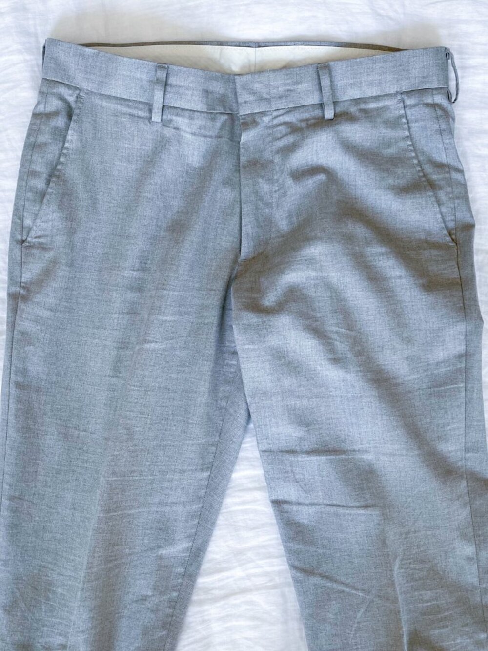 J Crew Bowery Slim Fit Mens Light Gray Cotton Dress Pants 31x30